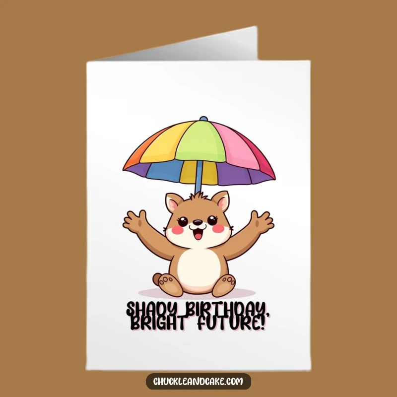 Free Printable Birthday Card: Funny Umbrella Animal for a Cheerful Downloadable Gift