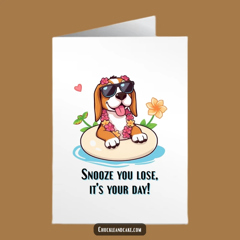 Chill Birthday Free Printable: Basset Hound Floats on Cloud Nine DIY Gift