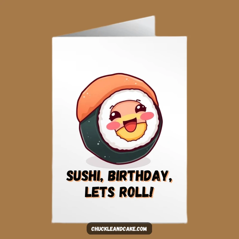 Free Printable Sushi Birthday Card: Beaming Spin Fun Downloadable Gift