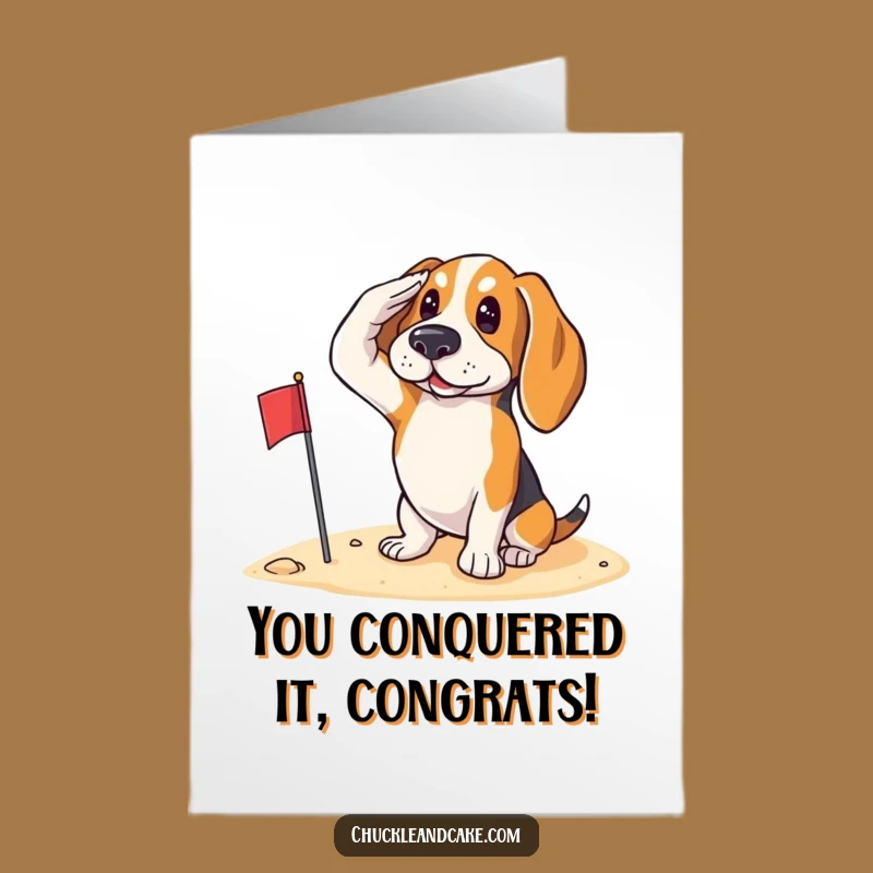 Congrats Basset Hound Card: Free Printable Saluting Pup Downloadable Gift