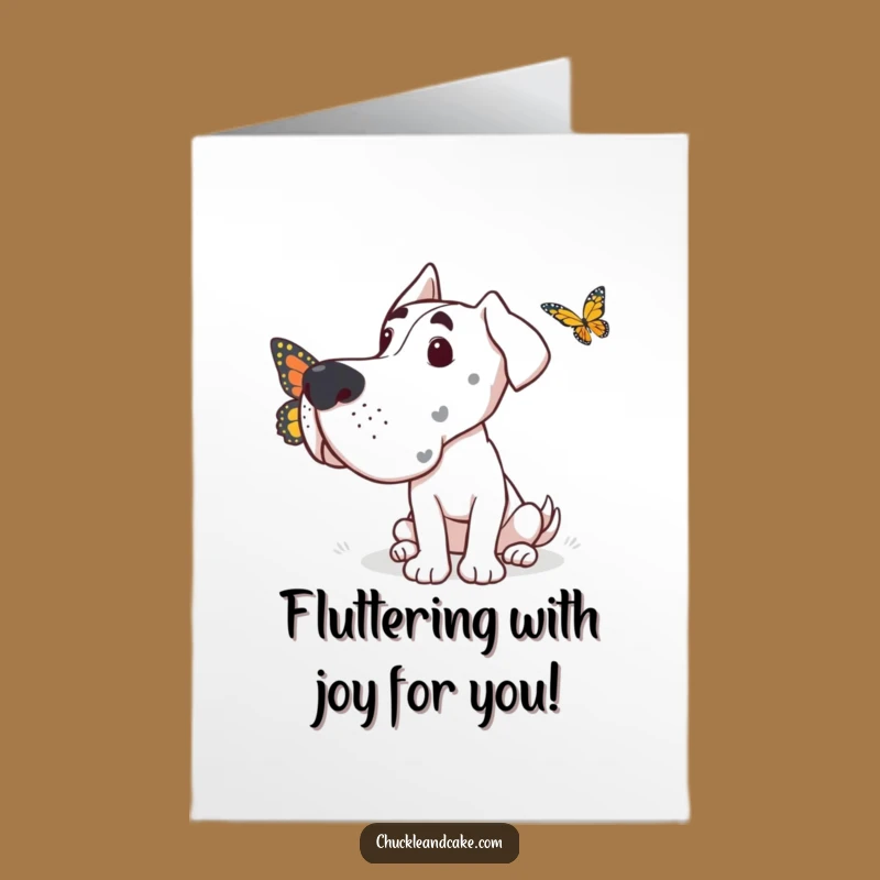 Free Printable Congrats Card: Grand Dane Butterfly Fascination, Downloadable Gift