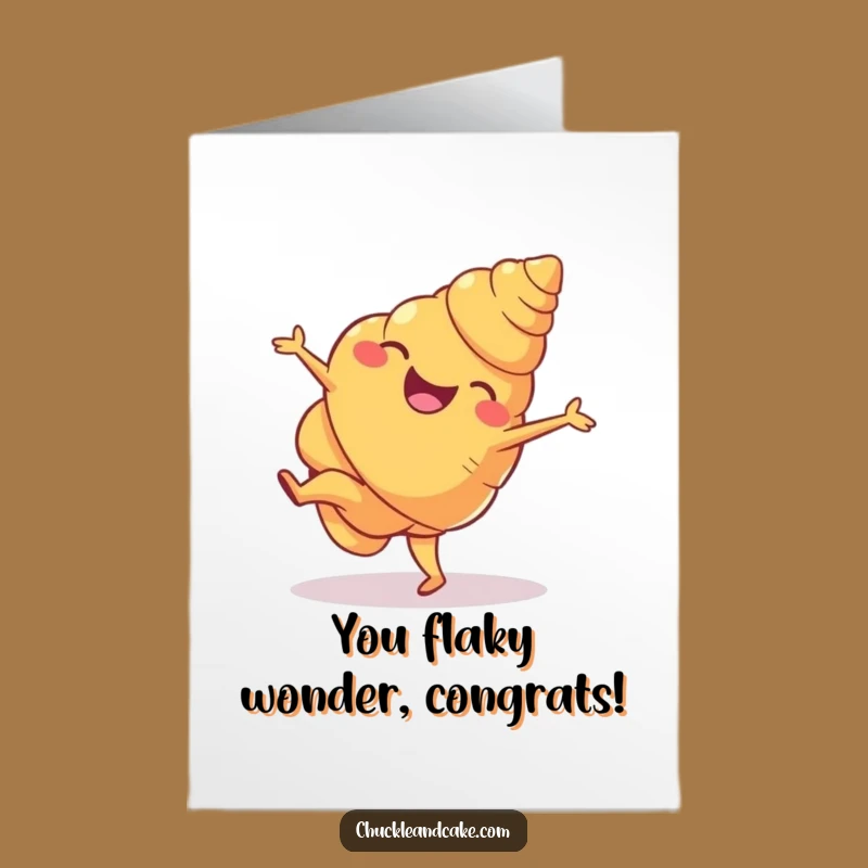 Free Printable Congrats Card: Croissant Cartwheel - Funny Downloadable Achievement Gift!