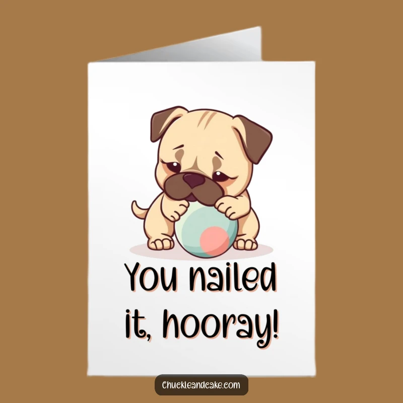 Free Printable Congrats Card: Playful Bullmastiff, Downloadable Fun Celebration