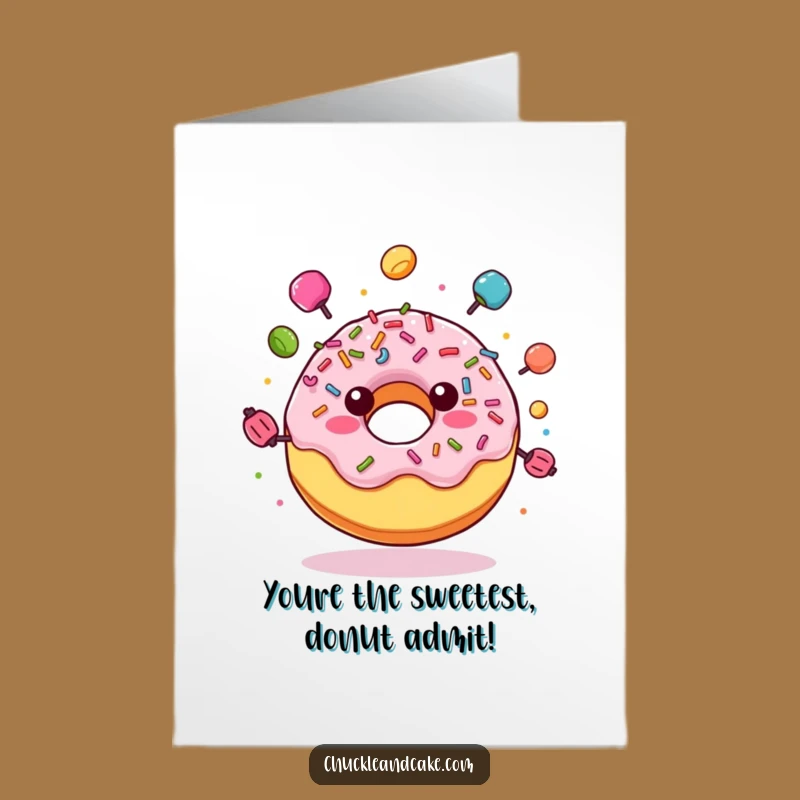 Free Printable Congratulations Card: Juggling Donut, Whimsical Downloadable Gift for Any Success