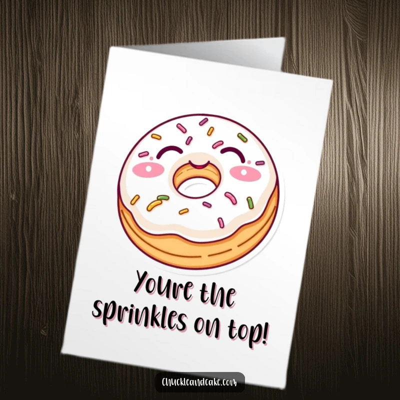 Funny Free Printable Congratulations Card: A delighted donut with sprinkles winks playfully, celebrating success with a sweet gesture.