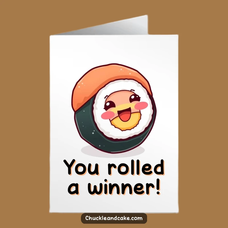 Free Printable Sushi Congrats Card: Beaming Spin Downloadable Gift