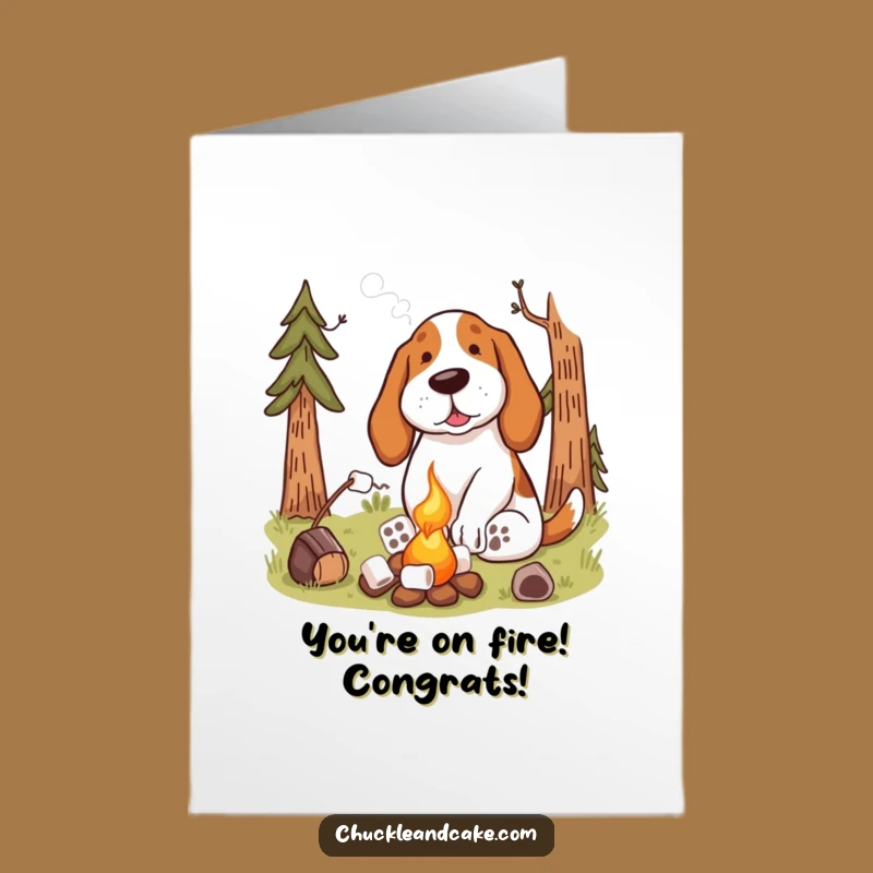 Free Printable Basset Hound Campfire Congrats Card - Funny Downloadable