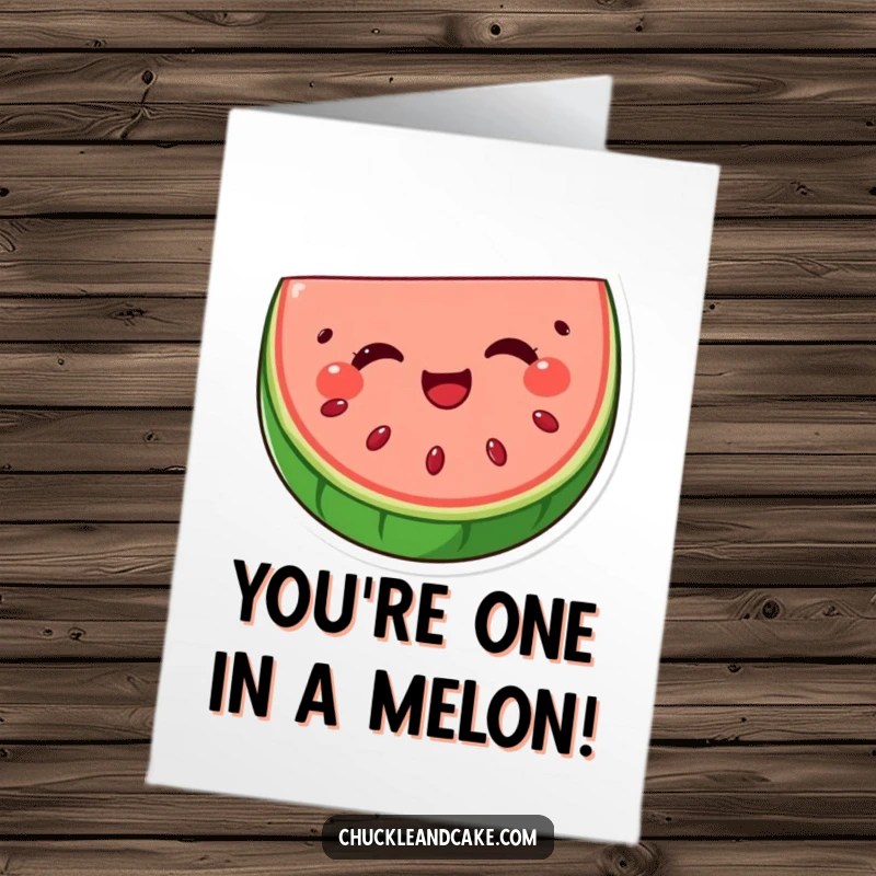 Funny Free Printable Congratulations Card with a delighted watermelon slice winking, a perfect celebratory greeting.