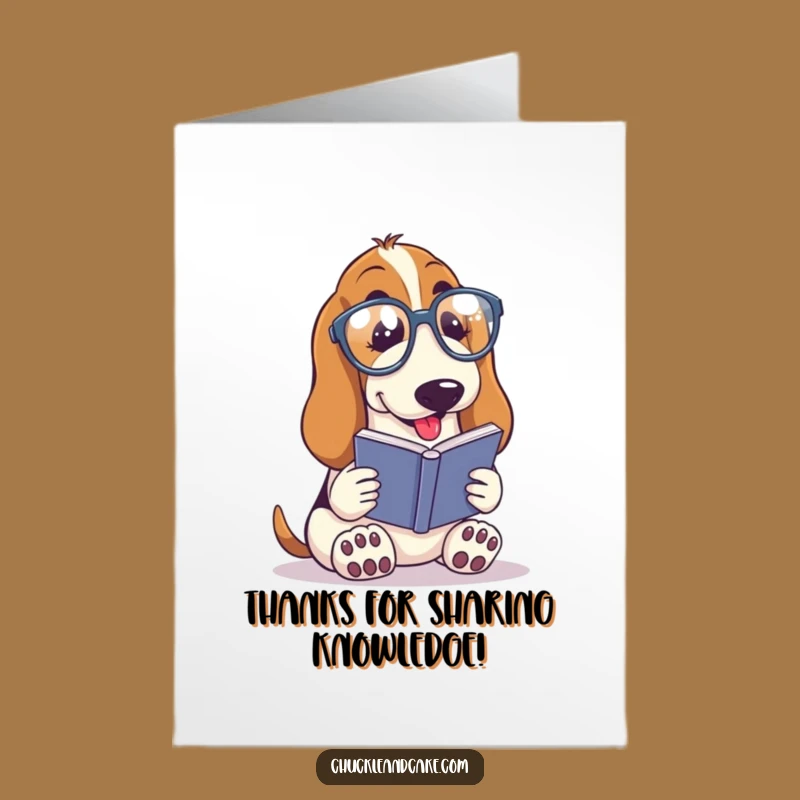 Free Printable Basset Hound Thank You Card - Droopy Ears, Book Lover, Downloadable Design