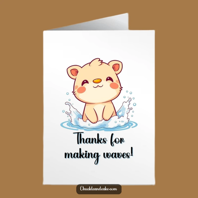 Free Printable Thank You Card: Funny Sunscreen Animal Splash for a Grateful, Downloadable Gift