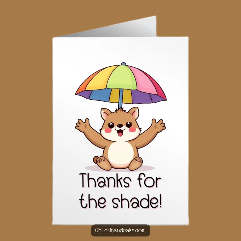 Free Printable Thank You Card: Funny Umbrella Animal for a Grateful, Downloadable Gift
