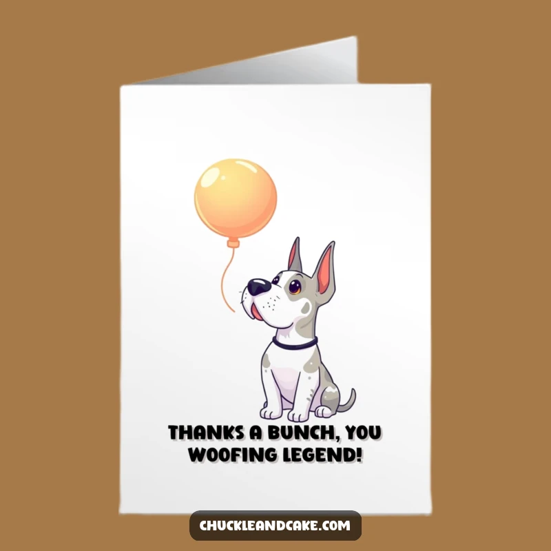 Free Printable Thank You Card: Grand Dane Balloon Surprise, Downloadable Gift