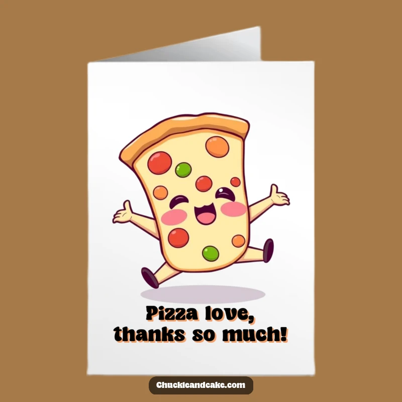 Free Printable Thank You Card: Pizza Split, Humorous Downloadable Gift for Showing Gratitude