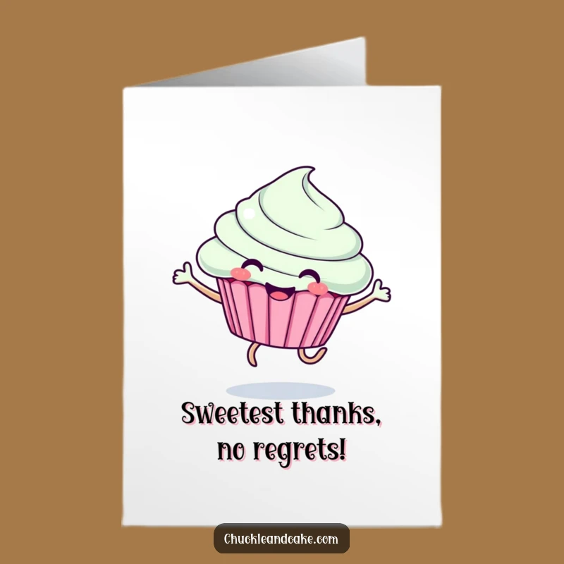 Free Printable Thank You Card: Happy Cupcake Funny Downloadable Gift for Appreciation!