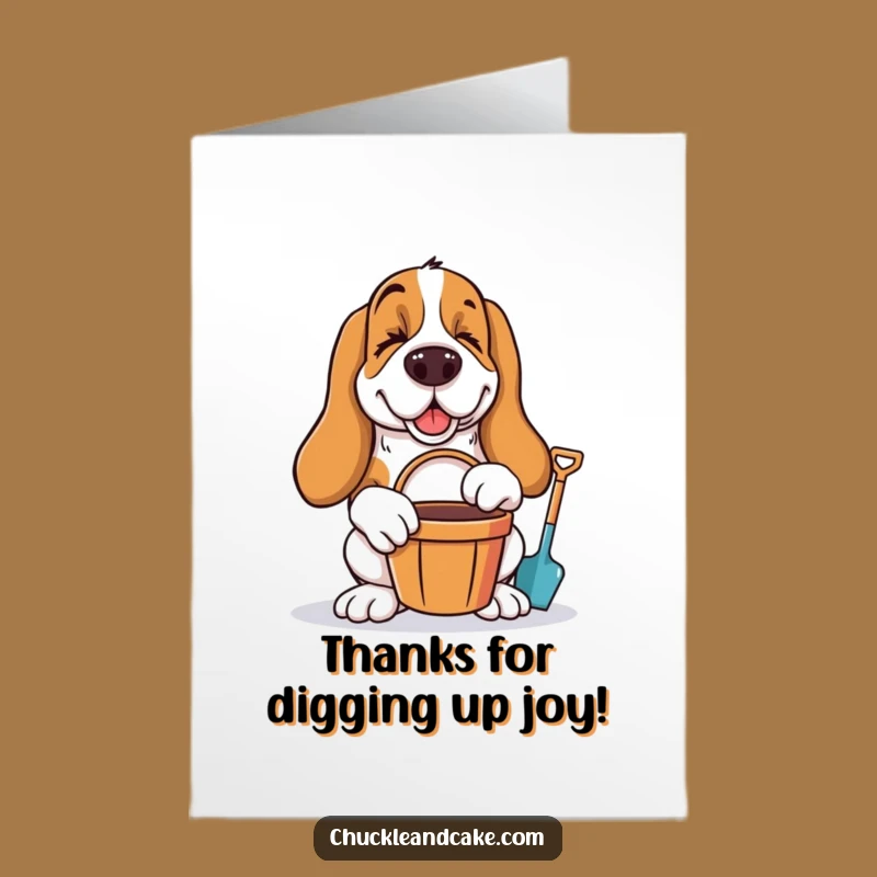 Thank You Basset Hound Card: Free Printable Winking Pup Downloadable Gift