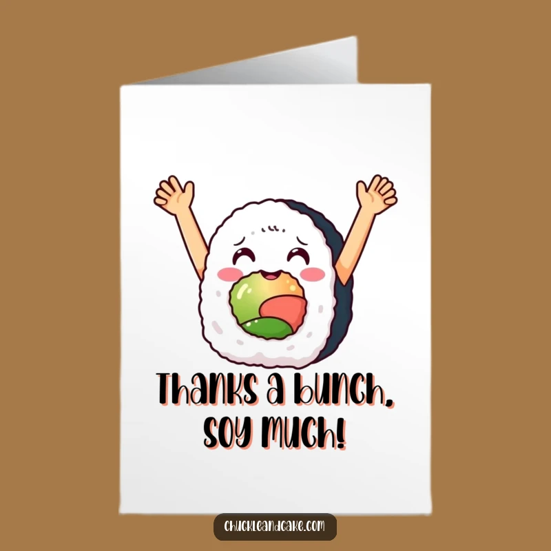 Free Printable Thank You Card: Sushi Roll Gratitude Funny Downloadable Gift!