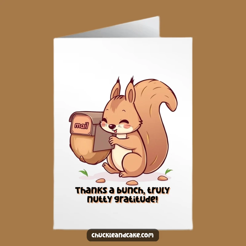 Free Printable Thank You Card: Squirrel's Nutty Delivery, Humorous Downloadable Appreciation Gift