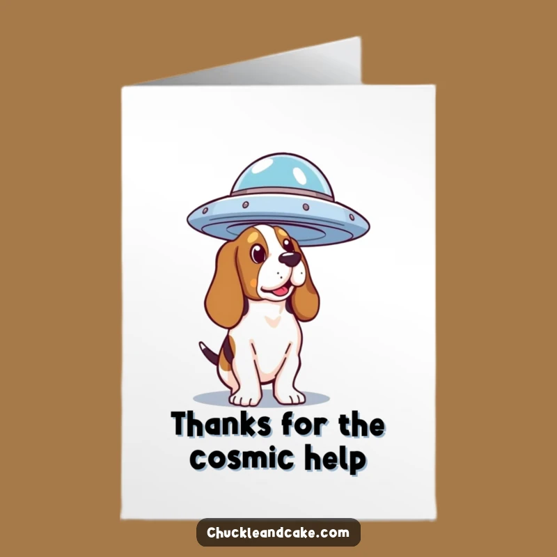 Free Printable Basset Hound UFO Thank You Card - Funny Downloadable