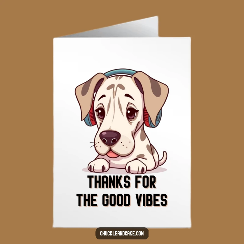 Free Printable Thank You Card: Groovy Grand Dane Music, Funny Downloadable Gift