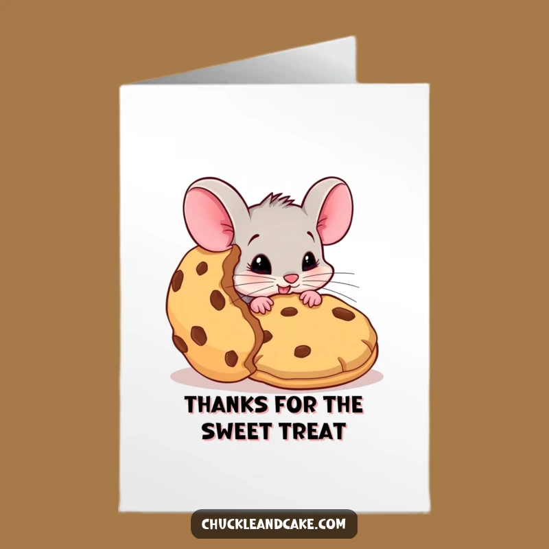 Free Printable Thank You Card: Mouse Cookie Thief, Amusing Downloadable