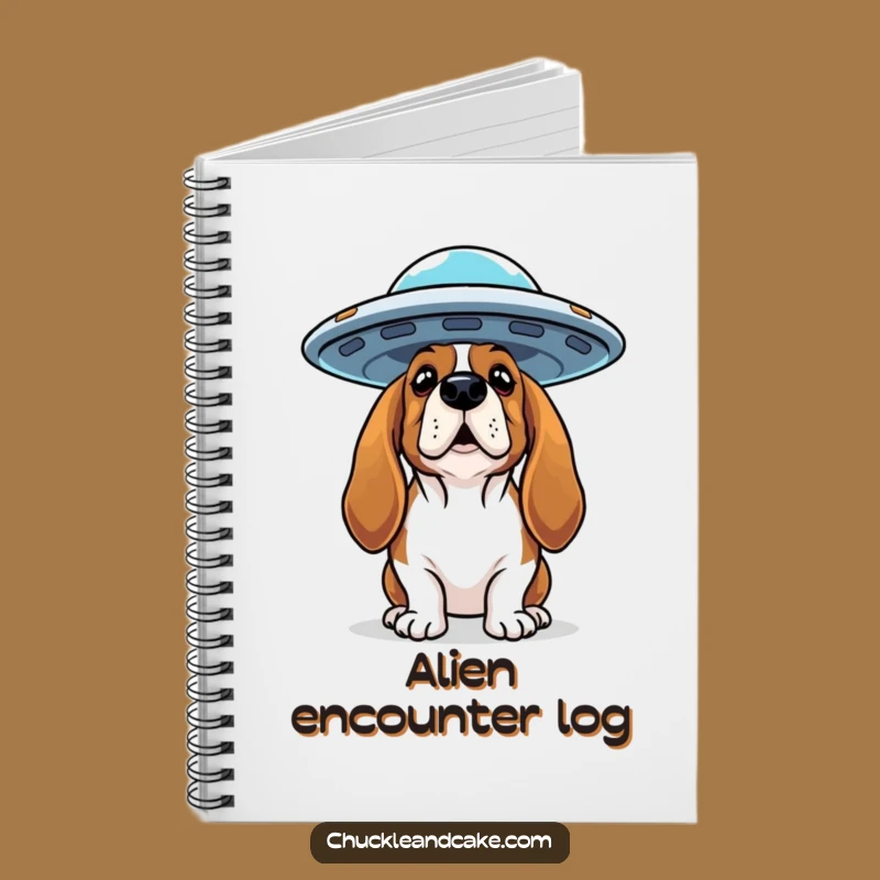 Funny Basset Hound UFO Notebook: Mystery Journal, Perfect Funny Gift for Thinkers