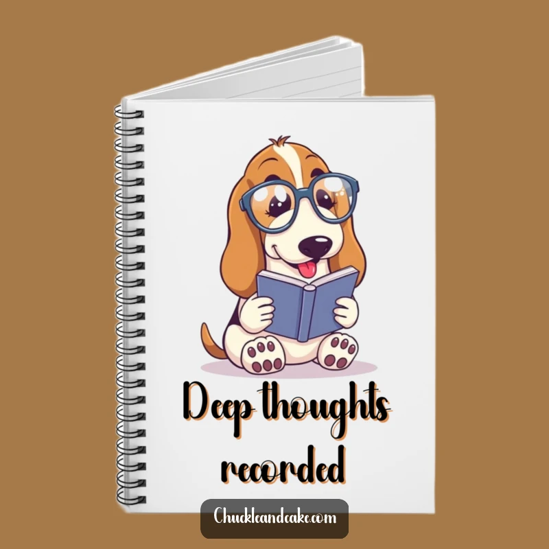 Funny Basset Hound Reader Notebook - Spectacles & Book Journal, Handy Funny Gift