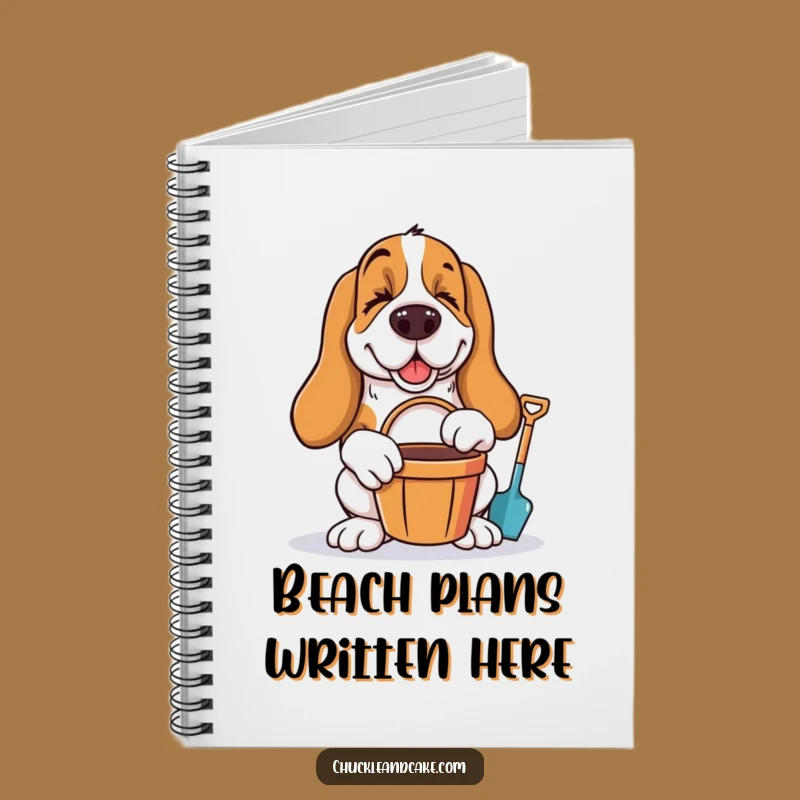 Funny Basset Hound Winking Notebook - Beach Dog Journal Gift