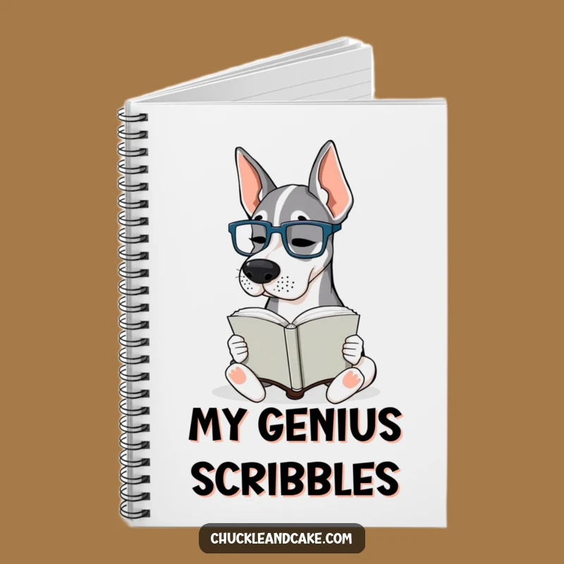 Funny Grand Dane Glasses Notebook: Bookish Dane Journal, Hilarious Gift!