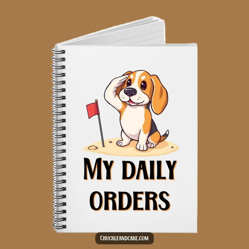 Funny Basset Hound Saluting Notebook - Patriotic Dog Journal Gift