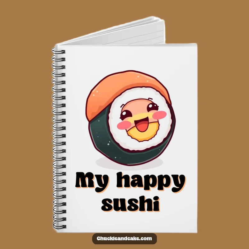 Funny Sushi Roll Notebook - Jot Down Ideas with Happy Spins