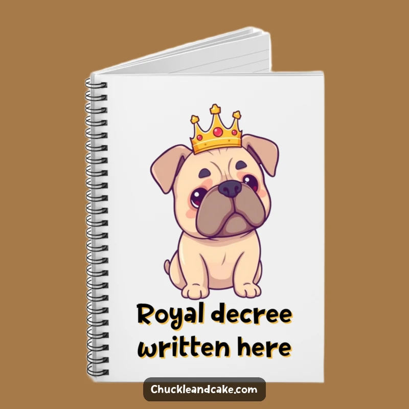 Funny Bullmastiff Crown Notebook - Journal Regal Dog Thoughts, Humorous Gift!