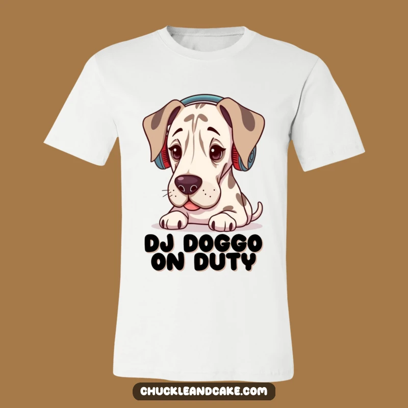 Funny Grand Dane Music Lover T-Shirt: Groovy & Humorous Gift for Canine Audiophiles