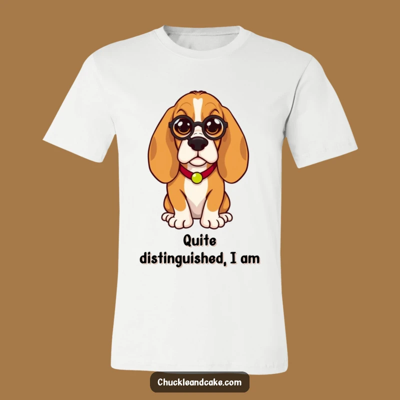 Funny Basset Hound Monocle T-Shirt: Regal Dog Tee - Humorous & Classy Gift