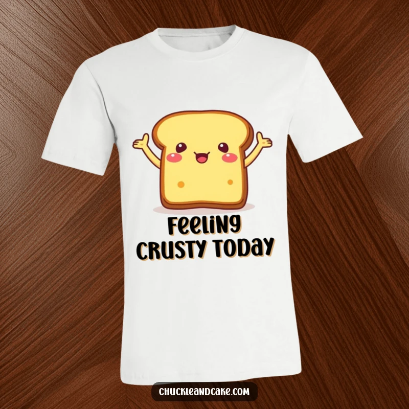 Funny T-Shirt: A piece of bread with arms flailing erratically, conveying overwhelming excitement and playful energy.