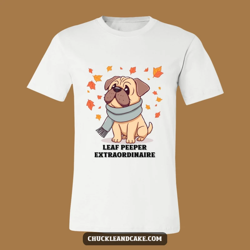 Funny Bullmastiff Autumn T-Shirt - Scarf Dog, Perfect Fall Apparel Gift