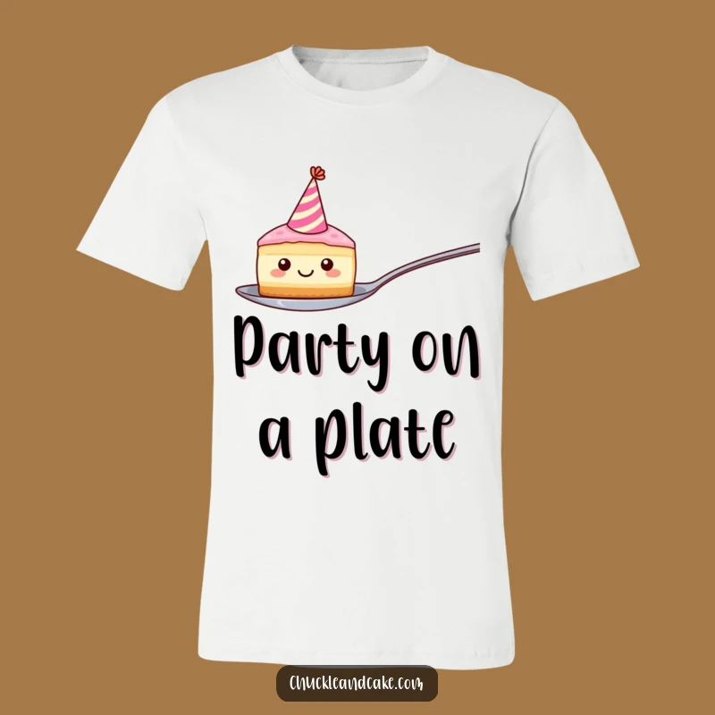 Funny Cake Slice Party Hat T-Shirt - Hilarious Foodie Tee for Joyful Moments