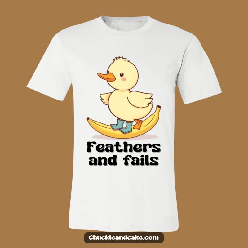 Funny Duck Slipping T-Shirt: Comical Cartoon Chaos Apparel