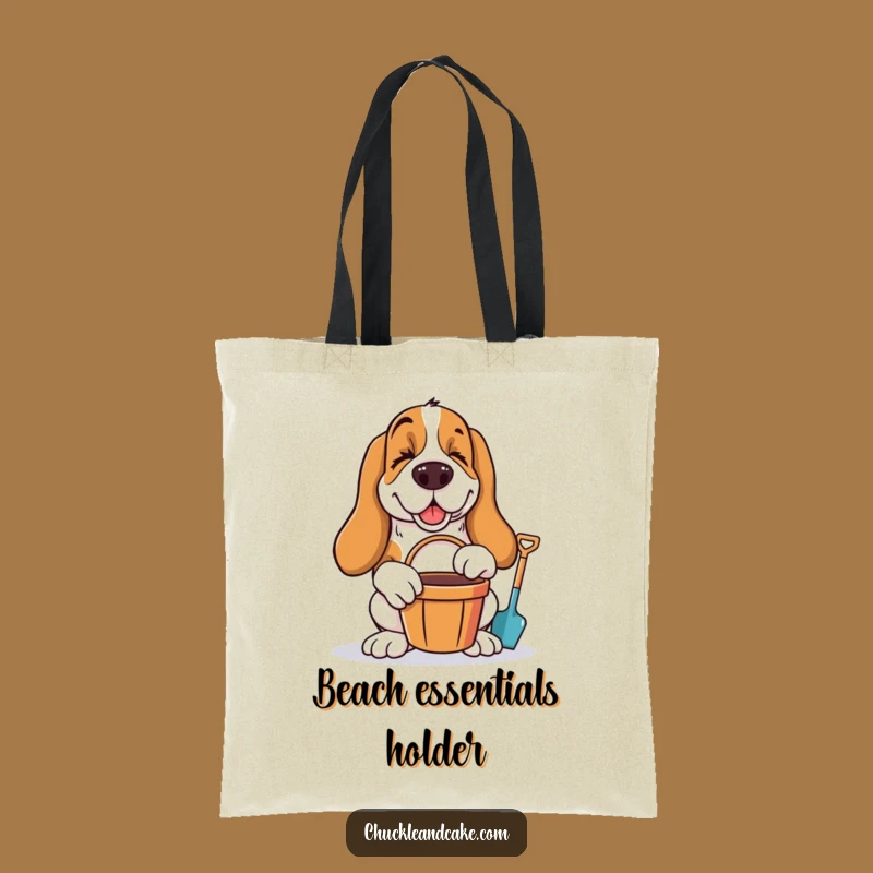 Funny Basset Hound Beach Tote Bag - Winking Hound Shopping Bag Gift