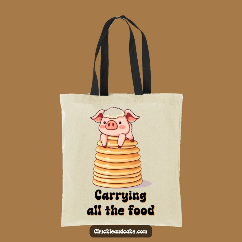Funny Pig Tote Bag - Breakfast Errands, Hilarious Accessory Gift