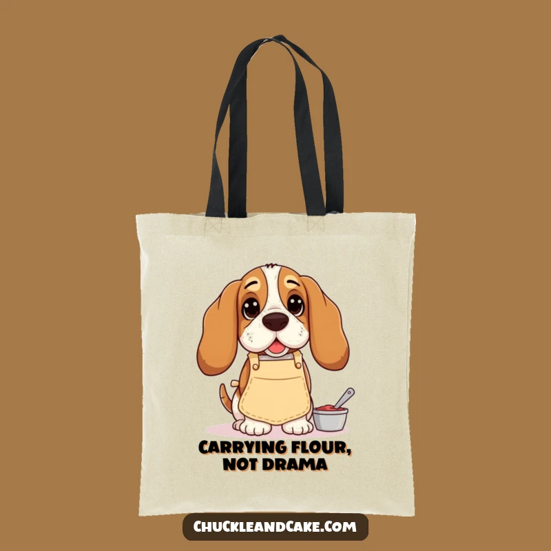 Funny Basset Hound Tote Bag: Droopy-Eared Baker - Stylish & Humorous Dog Accessory Gift