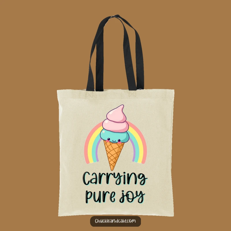 Funny Ice Cream Rainbow Tote Bag: Carry Your Sweet Adventures!