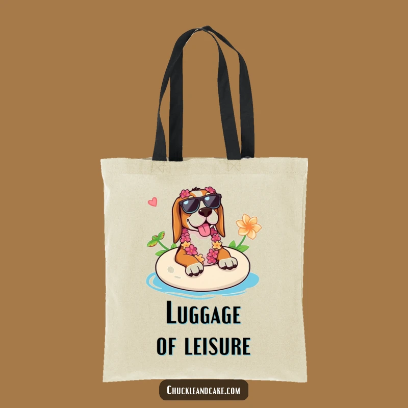 Funny Basset Hound Beach Tote Bag: Vacation Vibes Dog Accessory