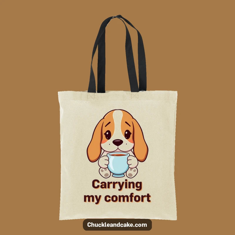 Funny Basset Hound Tote Bag - Carry Your Tea and Humor in Style