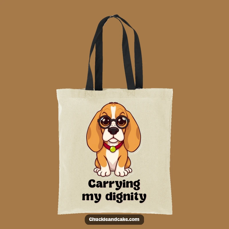 Funny Basset Hound Tote Bag: Regal Monocle Dog - Chic & Humorous Accessory Gift