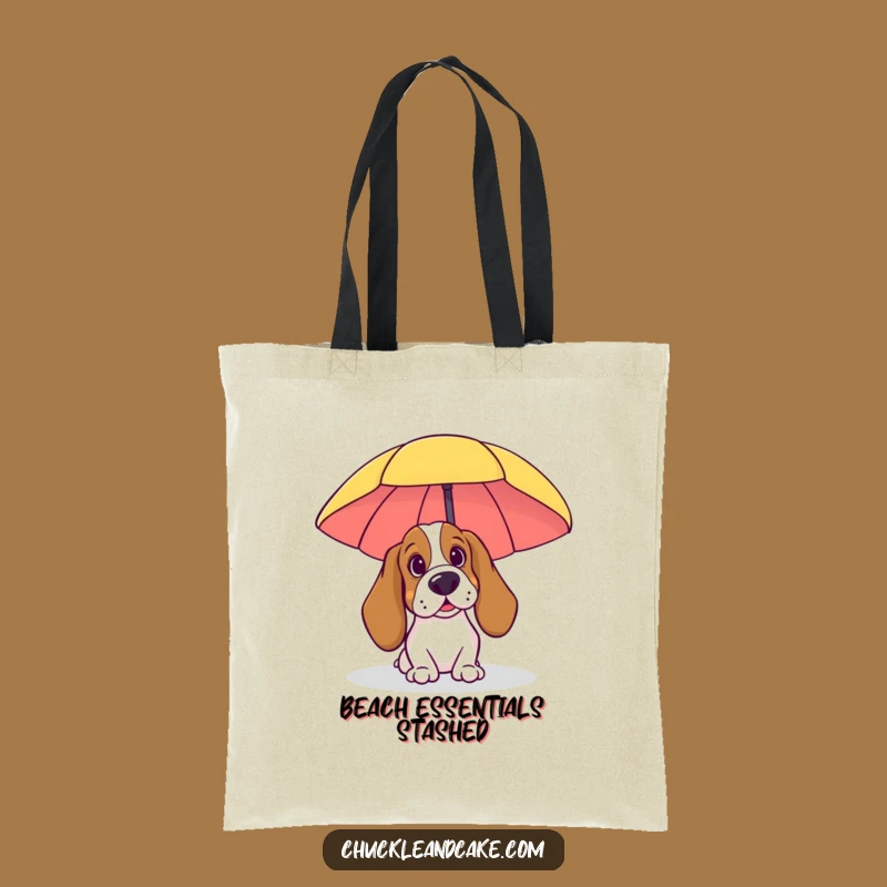 Funny Beach Basset Hound Tote Bag: Vacation Pup Style, Practical Funny Gift