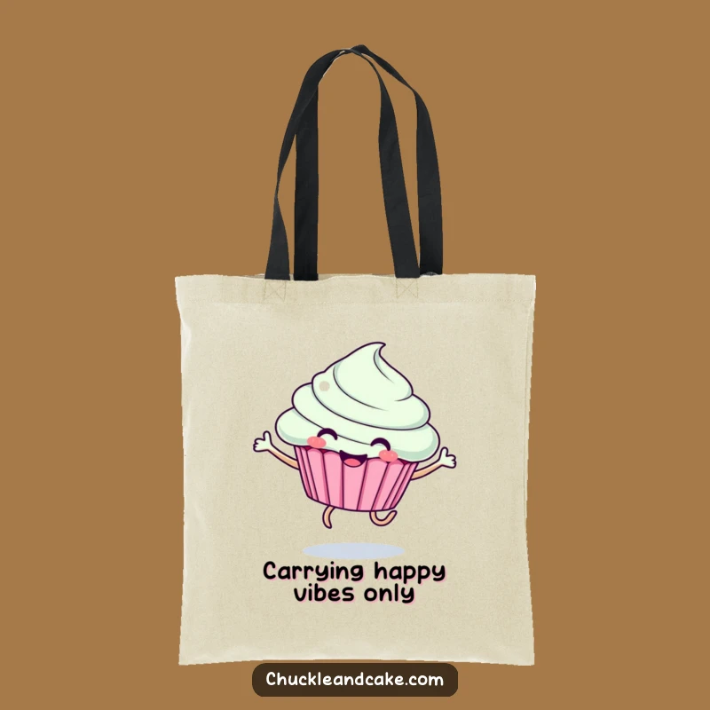 Funny Cupcake Jumping Tote Bag: Carry Your Happiness Everywhere