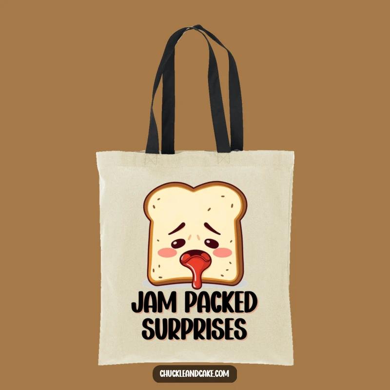 Funny Toast Jam Spray Tote Bag: Carry Your Breakfast Blunders!