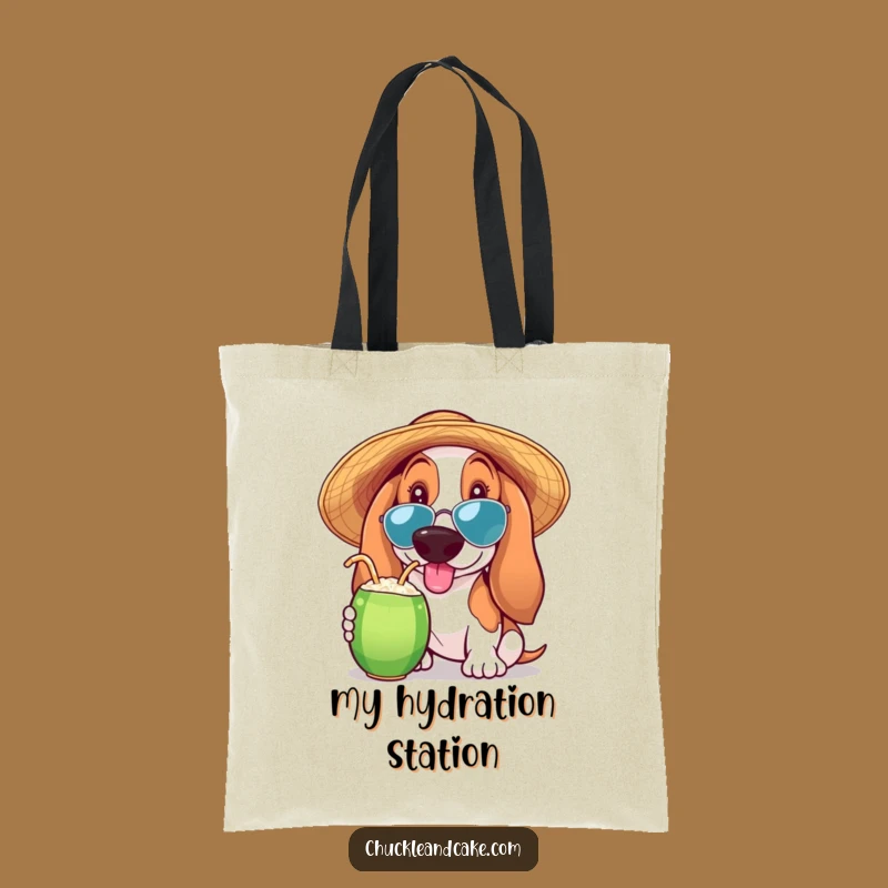 Funny Basset Hound Tropical Tote Bag: Stylish Dog Accessory